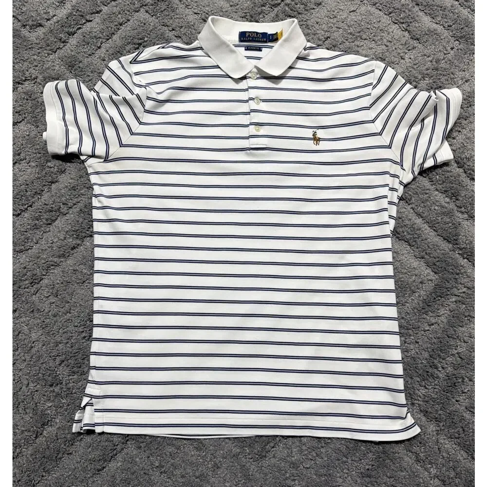 Polo Ralph Lauren Classic Fit Soft Cotton Polo Shirt, White, Size Small